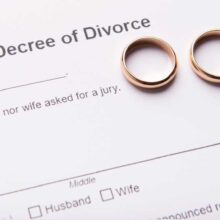 Divorce two golden wedding rings on final divorce decree